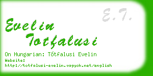 evelin totfalusi business card